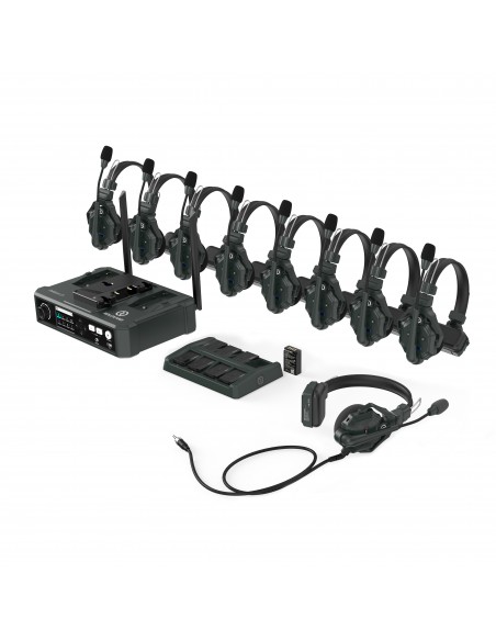 Hollyland Solidcom C1 Intercom Inalámbrico Full Duplex con 9 auriculares con BASE y Maleta