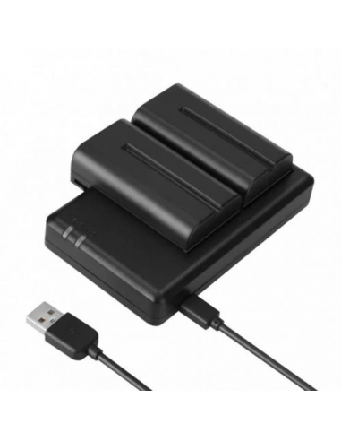 Hollyland Cargador DUAL baterías Tipo NP-F por USB y red eléctrica