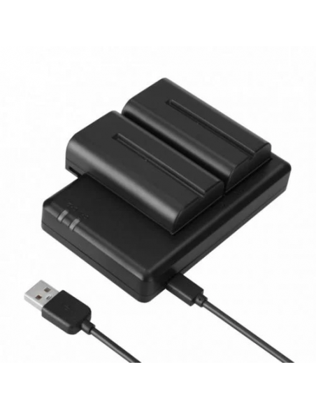 Hollyland Cargador DUAL baterías Tipo NP-F por USB y a red eléctrica