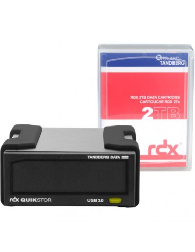 Overland Tandberg RDX Kit de unidad externa con disco duro de 2 TB, negro, USB3+