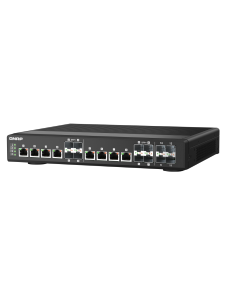QNAP QSW-IM1200-8C: 8 ports 10GbE SFP+/RJ45, 4 ports 10GbE SFP+, managed switch