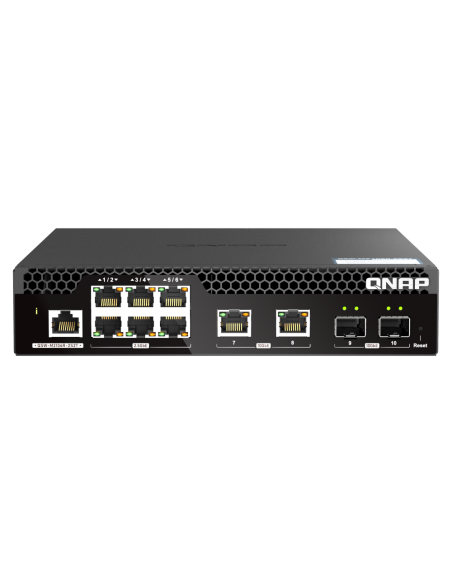 QNAP QSW-M2106R-2S2T, 6x2.5Gbps, 2x10GbE SFP+, 2x10GbE RJ45, web managed switch
