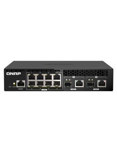 QNAP QSW-M2108R-2C: 8 port 2.5Gbps, 2 port 10Gbps SFP+ combo, rack mountable switch