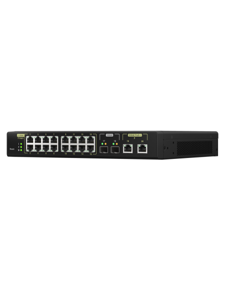QNAP QSW-M2116P-2T2S: 16 port 2.5GbE PoE RJ45, 2 port 10GbE SFP+, web managed switch