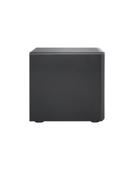 QNAP 16-bay desktop SATA JBOD, with QXP-1600eS PCIe card and SAS/SATA cables.