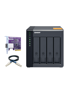 QNAP 4-bay desktop SATA JBOD, with QXP-400eS-A1164 PCIe...