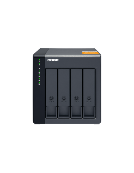 QNAP 4-bay desktop SATA JBOD, with QXP-400eS-A1164 PCIe card and SAS/SATA cable.