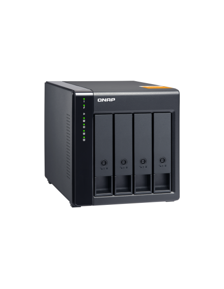 QNAP 4-bay desktop SATA JBOD, with QXP-400eS-A1164 PCIe card and SAS/SATA cable.