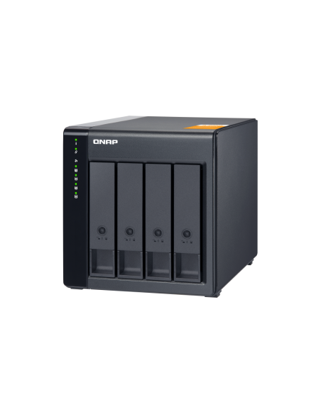 QNAP 4-bay desktop SATA JBOD, with QXP-400eS-A1164 PCIe card and SAS/SATA cable.