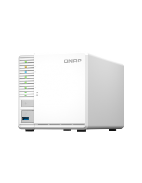 QNAP 3-Bay desktop NAS, quad-core, 8GB RAM, 3x SATA bays, M.2 slots, 2.5GbE, HDMI, USB