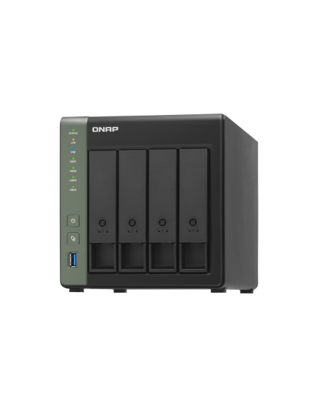 QNAP 4-bay NAS, quad-core, 2GB RAM, 10GbE, 2xGbE, encryption, expandable