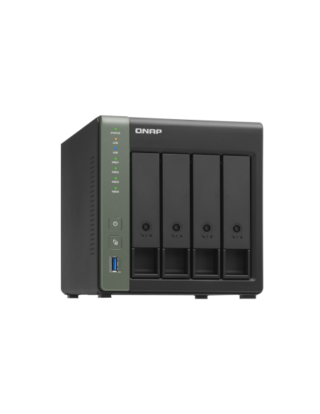 QNAP 4-bay NAS, quad-core, 2GB RAM, 10GbE, 2xGbE, encryption, expandable