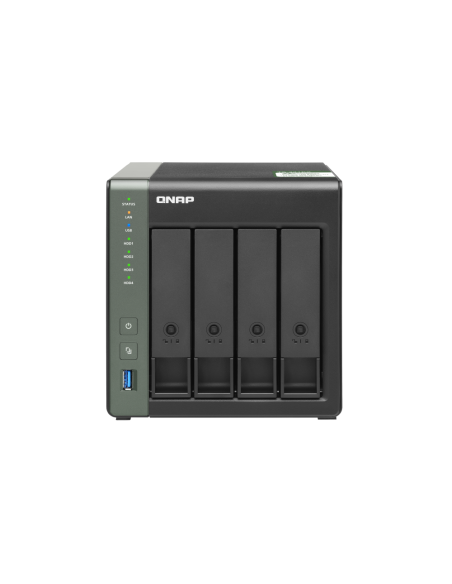 QNAP 4-bay NAS, quad-core, 2GB RAM, 10GbE, 2xGbE, encryption, expandable