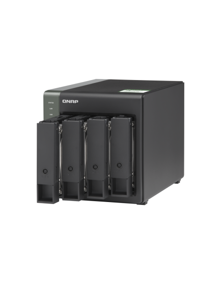 QNAP 4-bay NAS, quad-core, 2GB RAM, 10GbE, 2xGbE, encryption, expandable