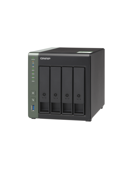 QNAP 4-bay NAS, quad-core, 2GB RAM, 10GbE, 2xGbE, encryption, expandable