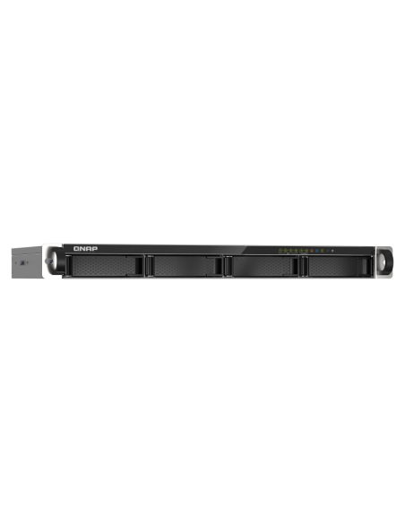 QNAP 4-bay 1U NAS, 64-bit quad-core, 4GB RAM, 2x10GbE, 2x2.5GbE, 4xSATA, 2xNVMe, USB