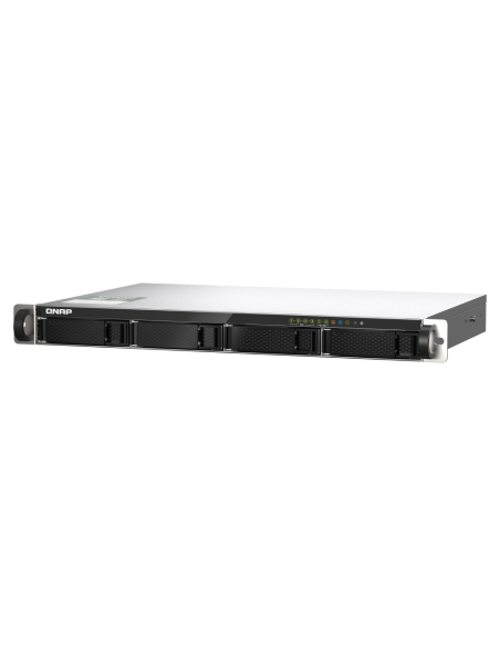 QNAP 4-bay 1U NAS, 64-bit quad-core, 4GB RAM, 2x10GbE, 2x2.5GbE, 4xSATA, 2xNVMe, USB