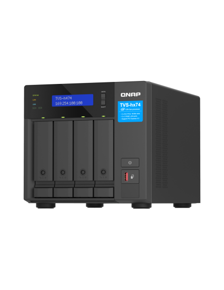 QNAP 4-bay QuTS hero NAS, Intel Pentium Gold G7400, 8GB DDR4, 4x2.5/3.5 SATA, 2x2.5GbE, M.2 PCIe Gen3 x2, HDMI, 250W PSU