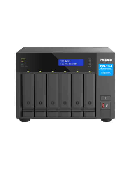 QNAP 6-bay QuTS hero NAS, Intel Core i5, 32GB DDR4, 6x2.5/3.5 SATA, 2x2.5GbE, M.2 PCIe Gen4 x4, HDMI, 250W PSU