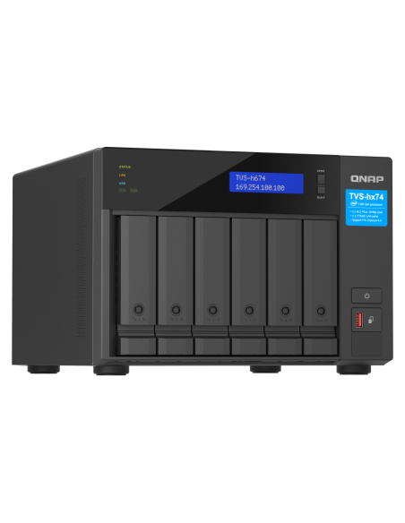 QNAP 6-bay QuTS hero NAS, Intel Core i5, 32GB DDR4, 6x2.5/3.5 SATA, 2x2.5GbE, M.2 PCIe Gen4 x4, HDMI, 250W PSU