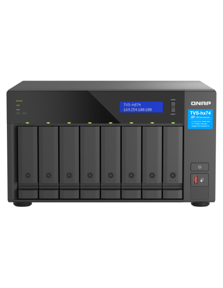 QNAP 8-bay QuTS hero NAS, Intel Core i5, 32GB DDR4, 8x2.5/3.5 SATA, 2x2.5GbE, M.2 PCIe Gen4 x4, HDMI, 250W PSU