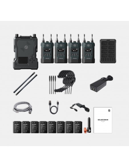 Hollyland Solidcom M1-4B. Intercom Audio con 4 petacas. 450m double Headset