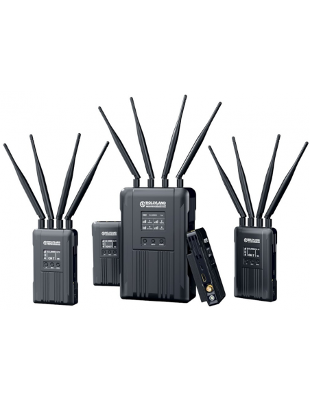 Hollyland Syscom421-4. Sistema de 4 emisores /1 receptor 600m alcance. Streaming RTSP, Intercom. etc