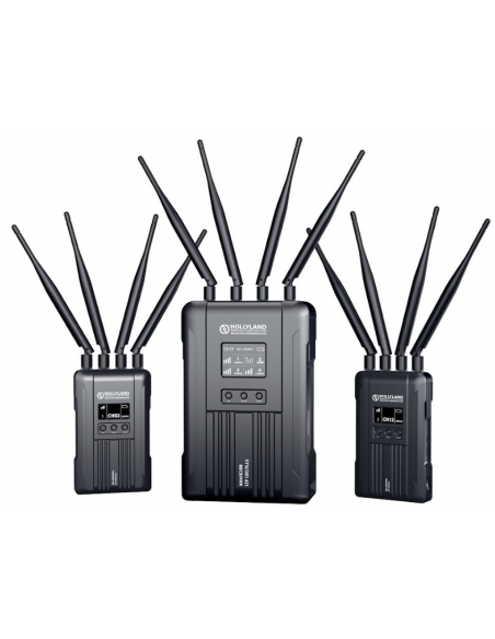 Hollyland Syscom421-4. Sistema de 4 emisores /1 receptor 600m alcance. Streaming RTSP, Intercom. etc