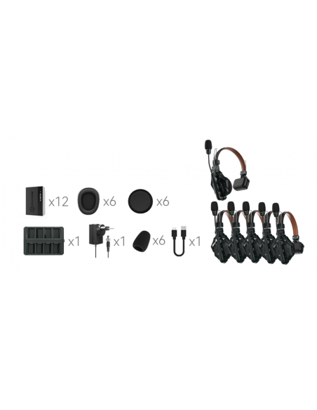 Hollyland Solidcom C1 PRO Intercom Inalámbrico Full Duplex con 6 auriculares