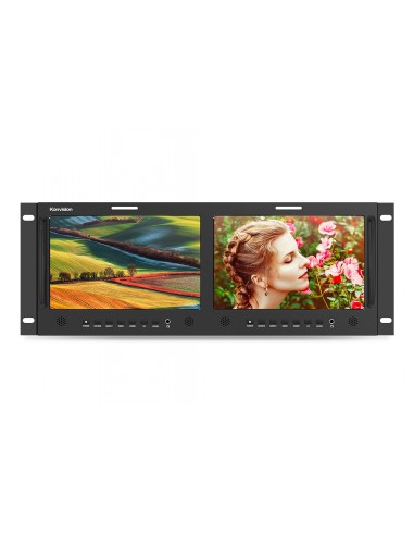 Konvision 2 x 10.1" FHD 3G-SDI Dual Rackmount LCD Monitor 3G/HD-SDI & Composite Video & HDMI input B