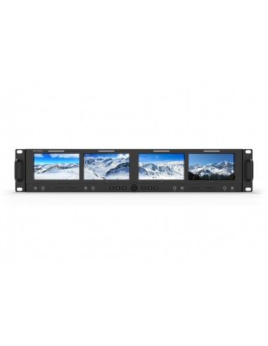 Konvision 4 x 4.2" 4K Quad Rackmount LCD Monitor 12G-SDI & HDMI 2.0 input 2RU rack for standard 19" 