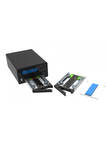 Stardom 2 Bay UR2-B32+ LCD display of  M.2 NVMe...
