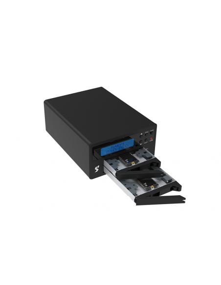 Stardom 2 Bay UR2-B32+ LCD display of  M.2 NVMe SSD Hardware RAID  External Storage with USB 3.2 Gen