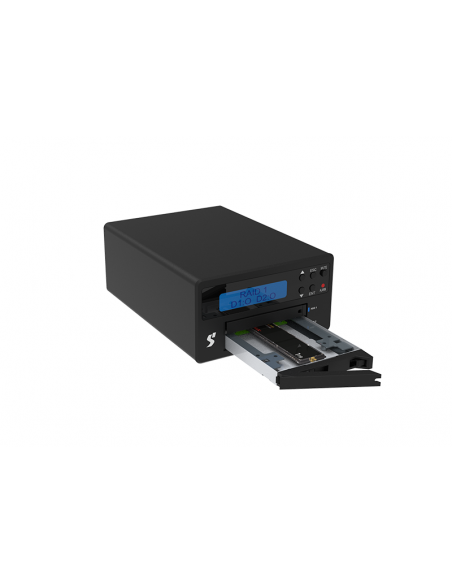 Stardom 2 Bay UR2-B32+ LCD display of  M.2 NVMe SSD Hardware RAID  External Storage with USB 3.2 Gen 2 C-C cable x 1 + C-A cable x 1