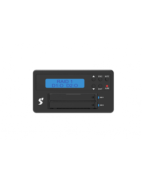 Stardom 2 Bay UR2-B32+ LCD display of  M.2 NVMe SSD Hardware RAID  External Storage with USB 3.2 Gen 2 C-C cable x 1 + C-A cable x 1