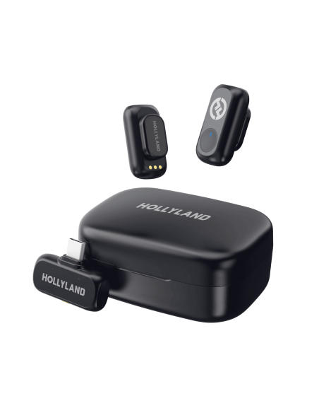 Hollyland LARK A1 Duo (Space Gray, with USB-C RX + Charging Case) Wireless Microphone