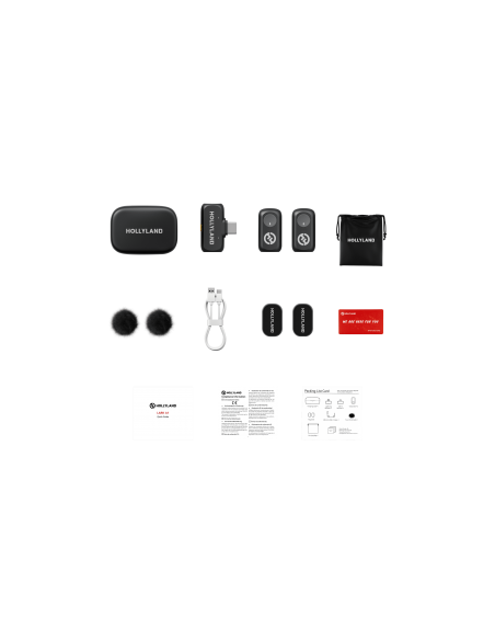 Hollyland LARK A1 Duo (Space Gray, with USB-C RX + Charging Case) Wireless Microphone