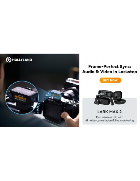Hollyland LARK MAX 2 Ultimate Combo (Space Gray, with OWS Monitor Earphone + Camera RX + USB-C RX) Wireless Microphone