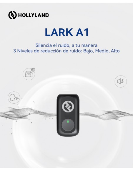 Hollyland LARK A1 Combo Micrófonos Inalámbricos (Gris Espacial, con USB-C RX + Lightning RX + Caja Carga)