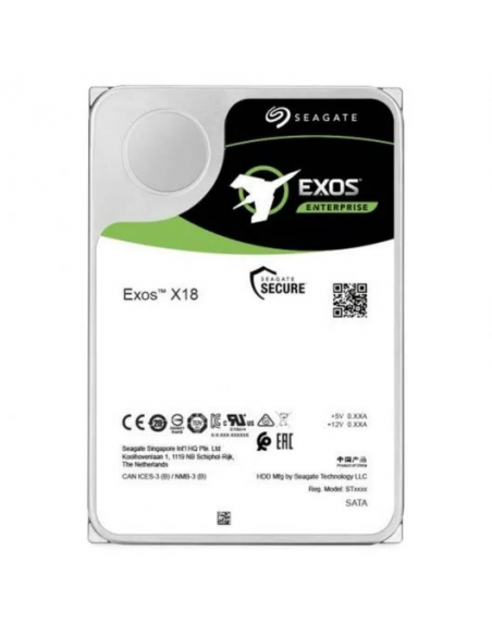 Seagate EXOS X18 12TB SATA ISE 3.5IN INT 7200RPM 6GB/s 512E/Kn