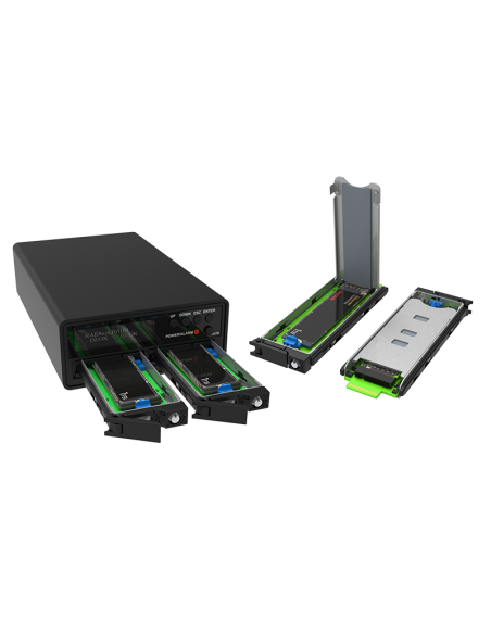 Stardom 2 x M.2 NVMe SSD Hardware RAID con Pantalla , Nuevo Diseño guía para SSD M.2. USB 3.2 Gen 2 C-C cable x 2