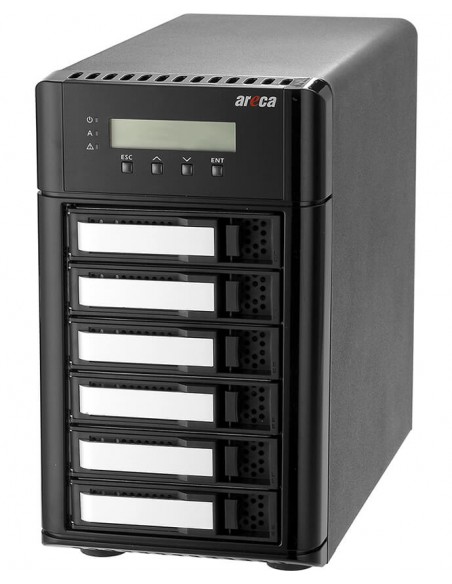 Areca Desktop RAID, 6 x 3.5 TRI-MODE, 2x 80/120Gb/s TB5 & USB 3.2 Gen 2