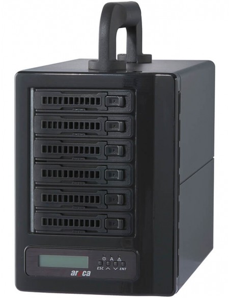 Areca Desktop RAID, 6 x 2.5" 12Gb/s SAS/SATA, 2x 80/120Gb/s TB5 & USB 3.2 Gen 2