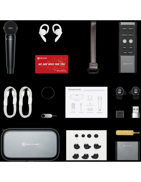 Hollyland MELO P1 Combo (Gris espacial, con mezclador de audio inteligente + auriculares de monitorización TWS + mando a distancia + estuche de carga) Sistema inalámbrico de creación musical