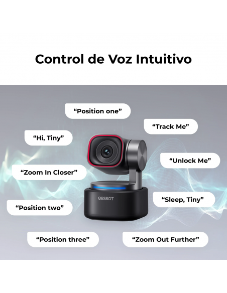 OBSBOT Tiny 3 Microphone Combo. Incluye 1 Tiny 3 y 1 micrófono inalámbrico VOX SE