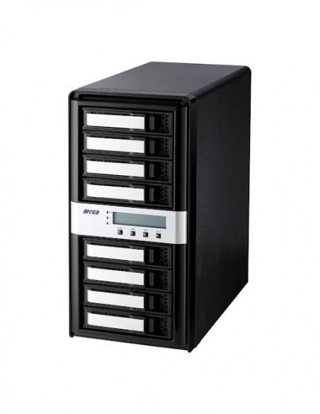 Areca Desktop JBOD, 8x 12Gb/s SAS HDD's, 4xSFF-8644 & 1xSFF-8088,SAS Exp., 220W