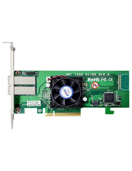 ARECA 8 PORT TRI MODE RAID PCIE 4.0 X8, RAID 0/1/10, 2x ext. (SFF-8644), LP