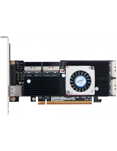 ARECA 32PORT NVME HW RAID PCIE X16, 4x MCIO,...
