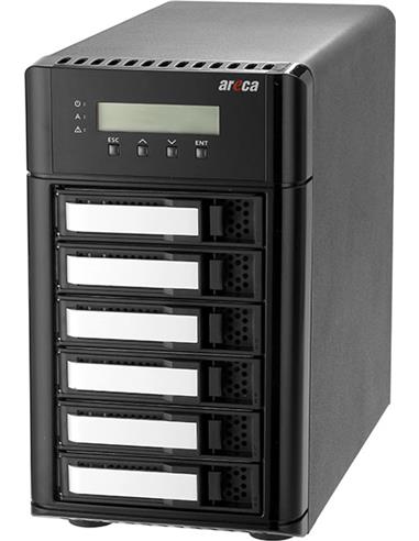 Areca Desktop RAID, 6x 12Gb/s SAS HDDs, 2x40Gb/s TB3 & USB-C, SAS Exp.,180W PSU