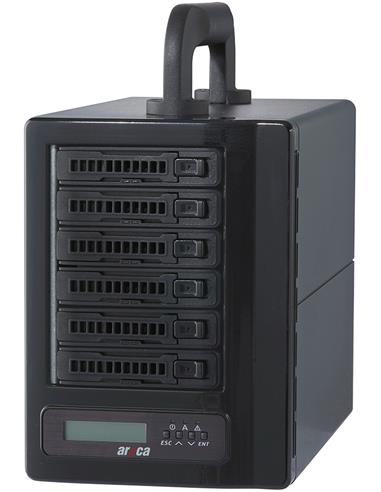 Areca Desktop RAID,6x2.5" SFF 12Gb/s SAS HDDs, 2x40Gb/s TB3 & USB-C, SAS Exp.